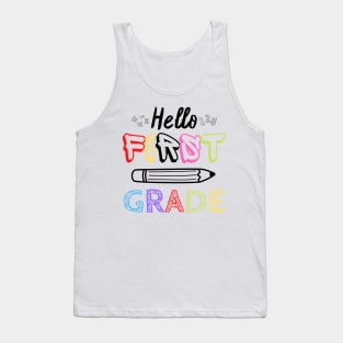 Hello First Grade Back To School Tank Top